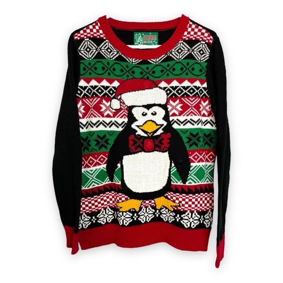 Ugly Christmas Sweater Sweaters - Ugly Christmas Sweater adult unisex size small light up Penguin theme funny Xmas